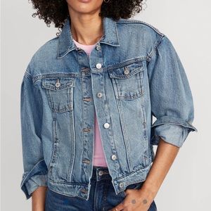 Large Old Navy NWT Puff-Sleeve Jean Denim Jacket for Women